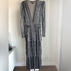 Sabina Musayev maxi silver gown